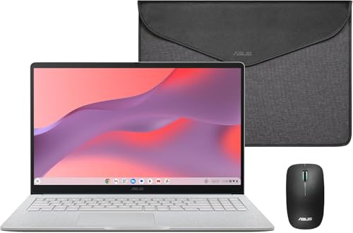 ASUS Chromebook CM1505-15.6 Laptop Full HD (MediaTek Kompanio 540, 4GB RAM, 128GB eMMC, ChromeOS)+ Ratón y Funda +3 Meses Google AI Pro, Youtube Premium Lite y 5TB