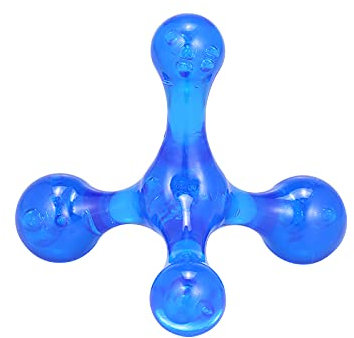Masajeador manual 4 bolas, Masajeador corporal manual de plástico, espalda, cuello, hombros y piernas automasaje, Trigger Point Reflexology 4 vías herramienta de masaje(azul)