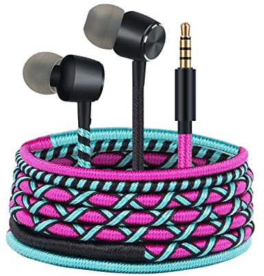 URIZONS Ecouteurs coloré Filaire Stéréo HiFi Écouteurs avec Microphone et Contrôle du Volume Écouteur Intra-Auriculaires avec Son Surround Jack 3,5 mm Casque Filaire Sport
