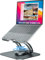 tounee Supporto Laptop Regolabile Girevole, 360° Supporto PC Portatile Brevettato Pieghevole per Lavoro Collaborativo, Laptop Stand Compatibile con Air, Notebook 10-17-Grigio