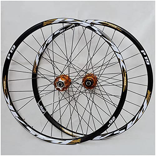 DYSY 26 Zoll 27,5 29 er MTB Fahrradradsatz, Doppelwandig Aluminiumlegierung Mountainbike Räder Nabe Mit Abgedichteten Lagern 12 Gang Räder Laufräder (Farbe : Gold, Size : 29 inch)