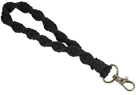 PATIKIL Polso Cordino per Chiavi, Intrecciato Intrecciato Portachiavi Polsino Portachiavi Mano Polso LanIarde, Nero
