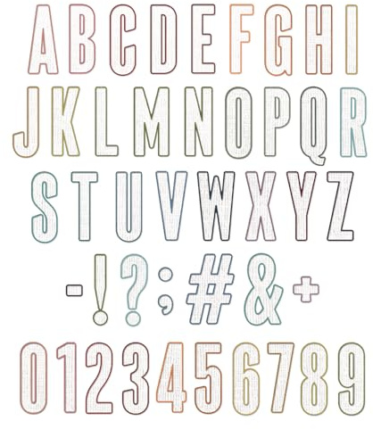Sizzix Thinlits Die Set 43PK Alphanumeric Bulletin by Tim Holtz, 666281