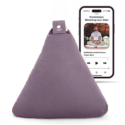 Inner Peace Meditationskissen Yogakissen Dreieckskissen mit Bio Dinkelspelzfüllung (Anthrazit)