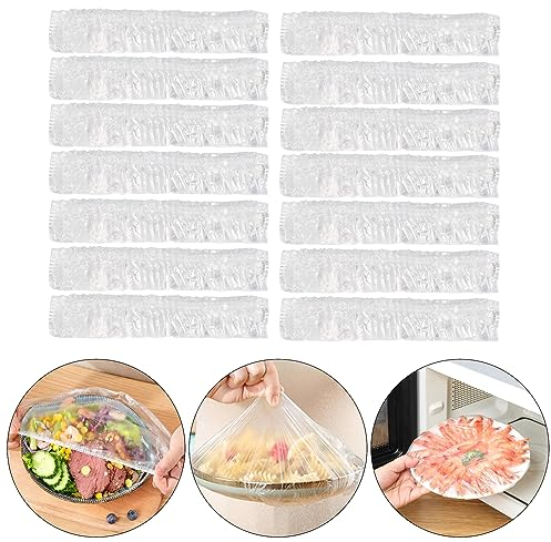 400 Stück Frischhaltebeutel, Frischhaltefolie mit Gummizug, Abdeckhauben für Lebensmittel, Elastische Versiegelungsbeutel Wiederverwendbare Dichtungsbeutel für Die Aufbewahrung von Lebensmitteln