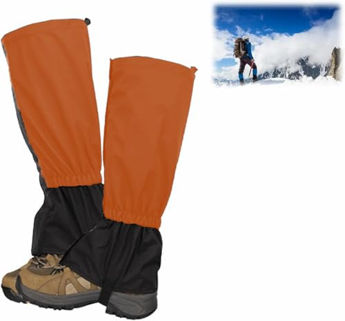Rakiuty Outdoor Gamaschen,Wandergamaschen,Wasserdicht Gamaschen,Staubdicht Einstellbare Atmungsaktive Beinschutz Gaiter,Legging Beingamaschen für Damen Herren,Regengamaschen,Wandern,Trekking,Klettern