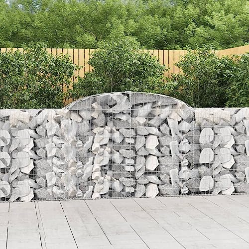 BUKSCYJS Aiuola Rialzata In Legno,Orto Verticale Da Esternocesti Gabbioni Ad Arco 13 Pz 300x30x100/120 Cm Ferro Zincatoadatto Per Giardino, Camera Da Letto, Balcone, Esterno, Patio