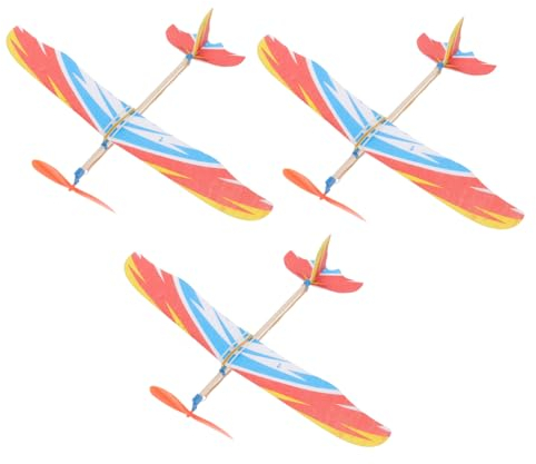 OFFSCH 3pcs Model Aircraft Bird Design Elastic Band Powered Plane Toy Wind up Educational for Boys and Girls
