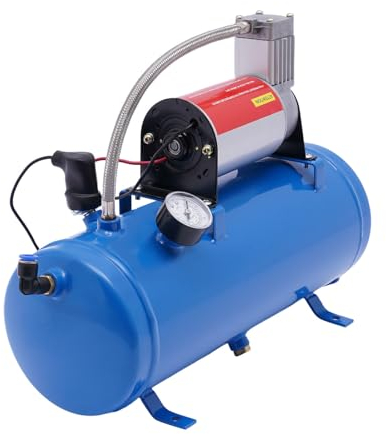 Compresor de aire, 12 V, 100 psi, compresor de aire comprimido profesional con depósito de 6 L