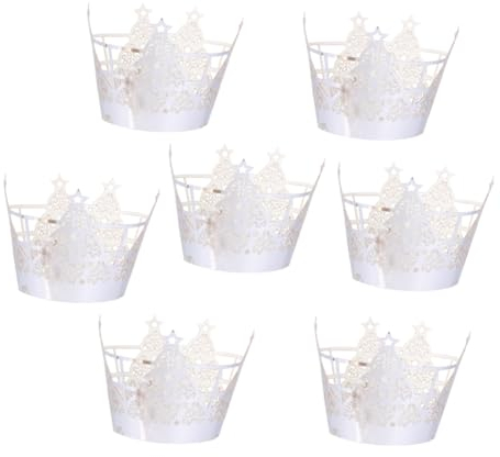 OUNONA 50pcs Christmas Tree Paper Cake Cup Molds for Dessert Party Cupcake Wrappers Paper Muffin Liners