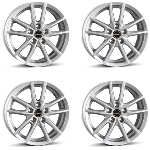 4x Borbet Felgen W 8.0x18 ET40 5x108 crystal silver kompatibel mit Volvo C30 C70 EX30 S40 S60 S80 S90 V40 V50 V60 V70 V90 XC40 XC60 XC70