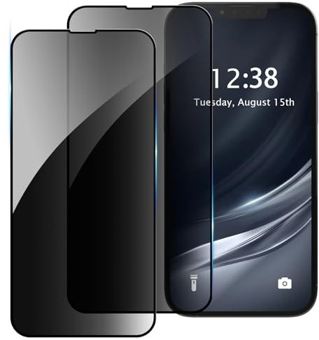 ERDARARIPRO Privacy Screen Protector 2 Pack for iPhone 13 Mini Anti-Spy Tempered Glass Screen Protector Protective Film Anti-Scratch 5.4 Inch