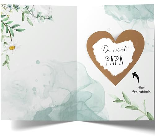 Cheerset Rubbelkarte Du wirst PAPA mit Umschlag – Ankündigung der Schwangerschaft – Überraschungsmoment – Einzigartiges emotionales Geschenk (Papa)