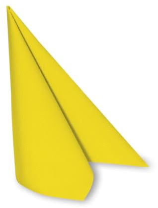 DeinPack Airlaid Lot de 250 serviettes jetables 40 x 40 cm, jaunes, de qualité supérieure, aspect tissu, indéchirables, absorbantes et indéformables, idéales pour mariage, fêtes et événements