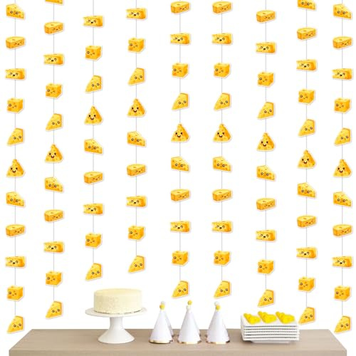 Sursurprise Cheese Themed Party Dekorationen, 8Pcs Käse Girlanden hängende Luftschlangen für Makkaroni und Käse Geburtstag Dekorationen Party Supplies