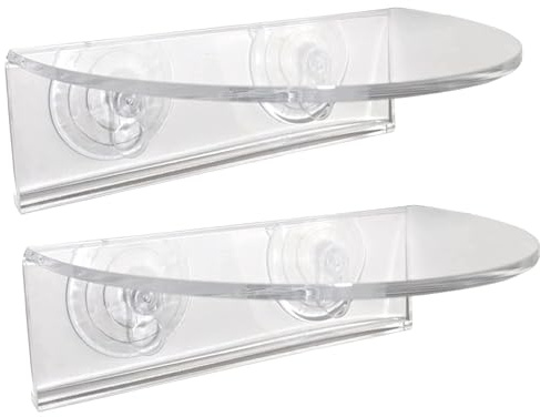 2 Stück Fenster-Pflanzenregale, transparente Acryl-Regale mit starken Saugnäpfen, robustes Fensterregal für Pflanzen, Sukkulenten-Pflanzgefäße, Kräutertöpfe, Zimmerpflanzen, Fensterregal, Fensterregal