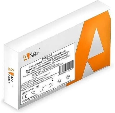 Test Salivare THC cut-off 3,5 ng/ml - Test Antidroga Cannabis e Marijuana - Rilevazione Droga Saliva - Kit Rapido e Affidabile - Sensibilità Cut-Off 3,5 ng/ml - Risultati in 5 Minuti - Certificato CE