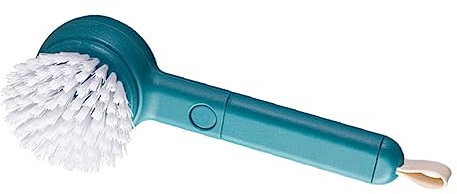 Cabilock Brosse à Éplucher Et Coupe-Fruits 2-en-1 Manche Long en Acier Inoxydable Et Abs, Brosse De Nettoyage pour Légumes, Ustensile Cuisine Bleu, Usage Domestique Quotidien