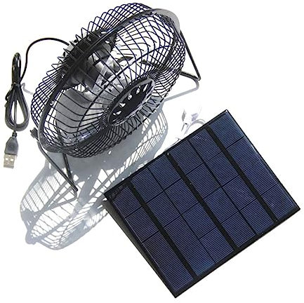 DECHOUS 3.5w Solar Usb Fan for Outdoor and Indoor Cooling Mini Desk Fan with Rotation Quiet Operation and Solar Power Pet Houses and Camping