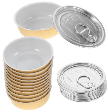 FIXOSHEE Latas Vacías De Aluminio 40 Ml Pack De 12 Para Almacenamiento De Alimentos Con Sello HerméTico Y Tapa FáCil Ideales Para Postres Pasteles Y Cocina Al Vapor