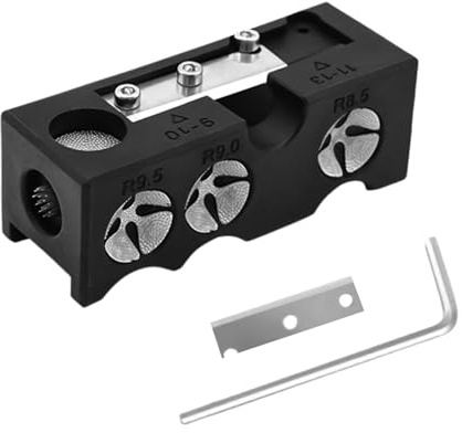 11-in-1 Billard Queue Spitzen Reparaturset, Pool Billard Queue Tip Shaper, Multifunktionales Billard Tip Tool mit Trimmer, Ersatzklingen, L-förmigem Sechskantschlüssel, Zubehör für Formgebung & Repara