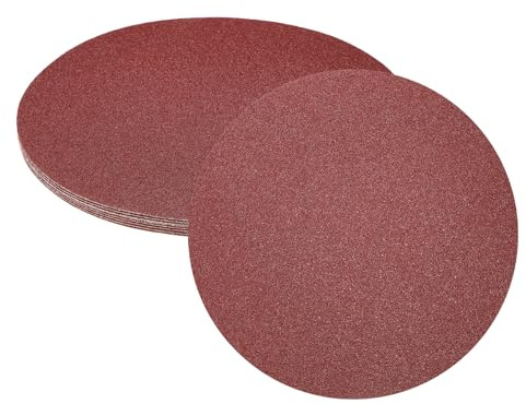 sourcing map 8pcs 12-Inch PSA Sanding Discs, 40 Grits Aluminum Oxide Self Adhesive Stick Back Sandpapers, No-Hole Round Wet/Dry Sander Papers, Sand Auto Car Paint, Wood, Metal