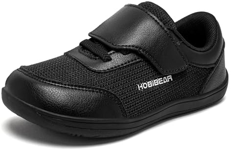 HOBIBEAR Chaussures pieds nus pour enfant - Larges baskets pour garçons et filles - Respirantes - Antidérapantes - Chaussures de marche minimalistes avec fermeture Velcro - Pour l'extérieur - Loisirs