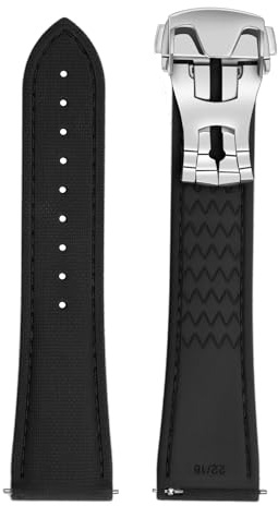 ULLCHRO Uhrarmband 20mm 22mm FKM, Uhrenarmband Herren aus Kautschuk, Wasserdichtes Gummi Armband für Sport, Uhrenarmband