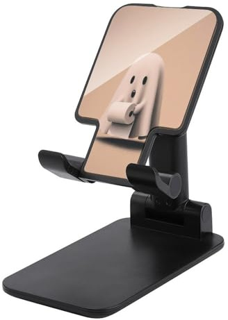 Jubonexis Cute Ghost Holding A Roll of Toilet Paper Cell Phone Stand Foldable Adjustable Phone Stand for Desk