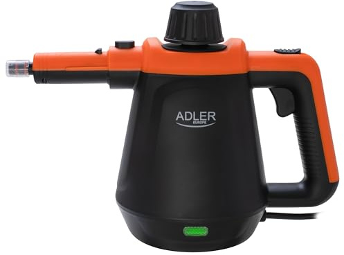 Adler Handdampfreiniger Set | Dampfreiniger + 13 Aufsätze, 3,5 Bar Druck & 120°C Heißdampf | Dampfente für Fugen & Dampfbesen für Böden | Löst Fett & Schmutz | Ideal für Fugen, Polster & Fenster
