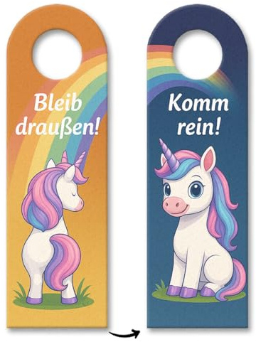 Einhorn Bleib Draußen Komm rein Türhänger Kinderzimmer Für Kinderzimmer - Einhorn-Dekoration lustig