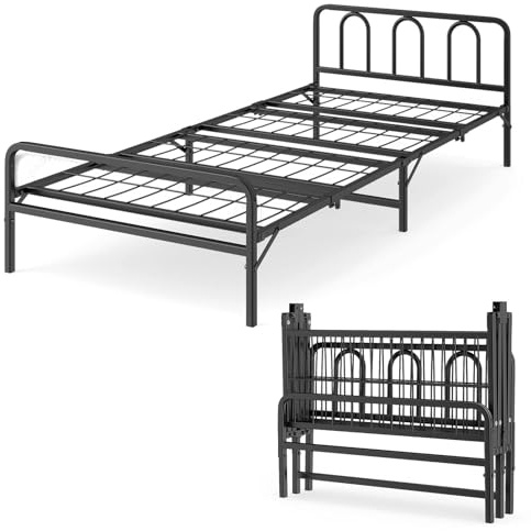 Multigot Portable Folding Bed, 3FT Single Foldable Metal Platform Bed Frame