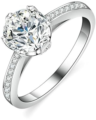Epinki Verlobungsring 950 Platinum, 6 Klaue Pärchen Ringe mit Labor Erstellt Diamant, Eheringe PT950 Echt Goldschmuck, Gr.62 (19.7)