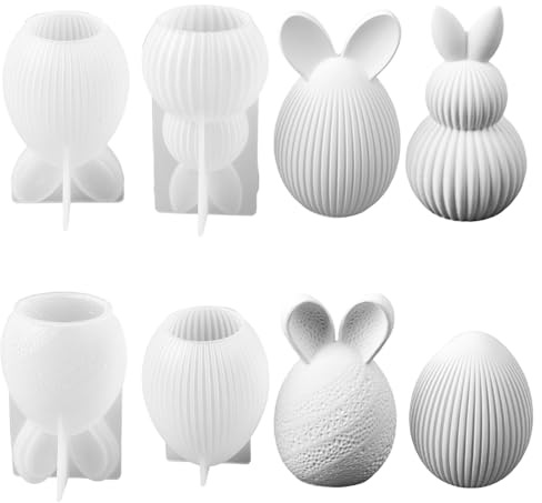 Silikonformen Gießformen Ostern, 2026 Neu Silikonformen Kerzen DIY Kerzenformen, Gießformen Frühling Ostereier Epoxidharz Formen für Bastelarbeiten, Gips, Kerzenformen zum Gießen (4Pcs)