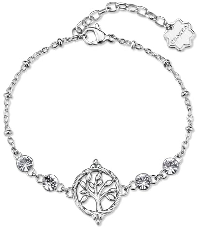 Brosway Bracciale Donna in Acciaio | Bracciale Con Cristalli E Simbolo Albero Della Vita | Collezione Chakra - BHKB289