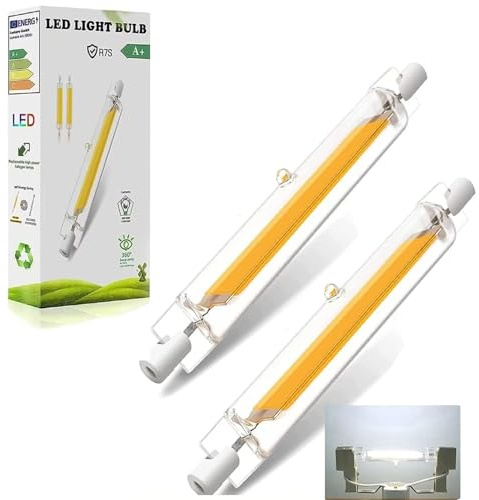 DafuDaGui R7s Bulb 78mm led dimmable,10W R7s led Bulb 78mm Equivalent J78 100W Halogen Bulbs, Cold White 6000K 1000LM, Flicker-Free, 360° Light Angle, Energy Saving Floodlight Bulbs, 2 Pack