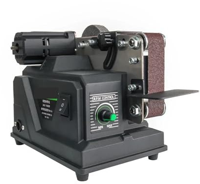 Levigatrice a nastro, Mini Levigatrice A Nastro, Elettrica 180 W Con 10 Nastri Abrasivi Da 533 X 30 Mm per mobili in legno metallo