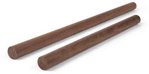 Asta rotonda in noce, diametro 20 mm, lunghezza 300-1000 mm, in legno massiccio piallato liscio, naturale e asciugato tecnicamente, ideale per la costruzione di mobili e il fai da te (naturale, 20 x