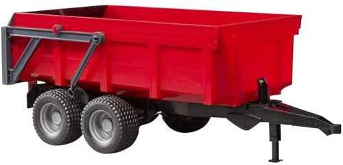 bruder 02211 - Wannenkippanhänger mit Automatikrückwand | Kippanhänger, Transportanhänger, Muldenkipper, Traktor Zubehör, für Landwirtschaft, Bauernhof