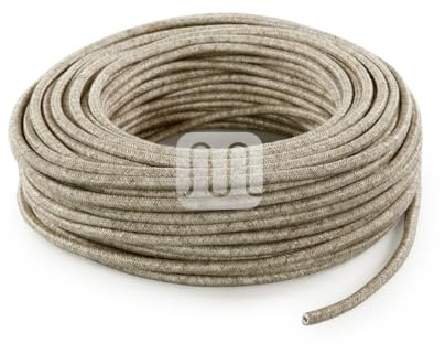 Merlotti 20339 - Cable eléctrico redondo H03VV-F 2 x 0,75, lienzo beige, 3 m