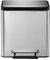 EKO Ecocasa Recycling Kitchen Bin, 30L Double Compartment Pedal Bin with 2 x 15L Removable Buckets and Soft-Close Lids, Stainless Steel Rubbish Bin for Waste and Recycling