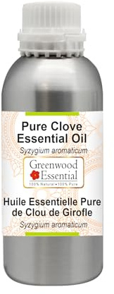 Greenwood Essential Huile essentielle de clou de girofle pure (Syzygium aromaticum) Distillat à la vapeur de qualité thérapeutique naturelle 1250 (42,2oz)