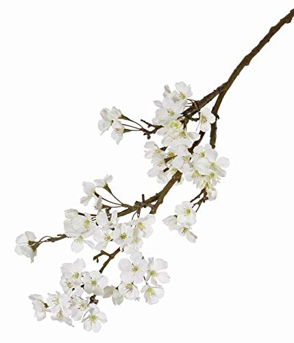 artplants.de Fausse Branche de Fleurs de Pommier LINDJA, Blanc, 105cm | Branche décorative/Fleurs artificielles