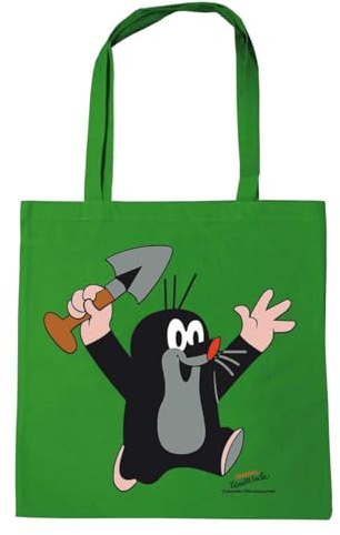 Logoshirt® Der kleine Maulwurf Baumwolltasche 38x42 cm | Der kleine Maulwurf - jubelnd mit Schaufel, süßes Originalmotiv für Maulwurf-Fans, bedruckt, lange Henkel, ideal für Alltag