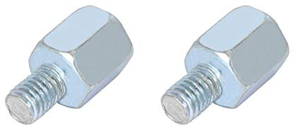 F FIERCE CYCLE Rückspiegel Adapter 10mm Auf 8mm Linksgewinde 2Stk. Metall | Silber, Größe: 15x14x26mm, Für Fahrrad, Motorrad, Roller, E-Fahrzeug, M10 Innen (Links), M8 Außen (Links)