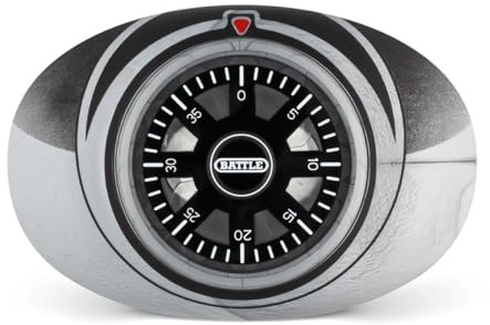 Battle Sports Spinner Oxygen Football Mouthguard - Superior Airflow & Better Performance, Maximum Protection & Breathability Football Mouthpiece, Works with Braces - Silver/Padlock