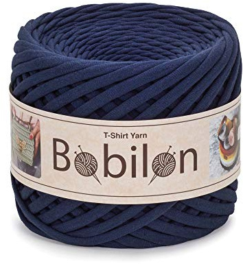 T-Shirt Garn Fettuccini Zpagetti Style, 7-9mm zum Häkeln, Strickgarn Ball, Bio T-Garn, Makramee Bandgarn, 100% Baumwolle Stoff, Jerseygarn Blau Saphir | Knotenfreies Bändchengarn für Makramee, Weben & Wohndeko – Blue Sapphire, ideal für Anfänger & Profis
