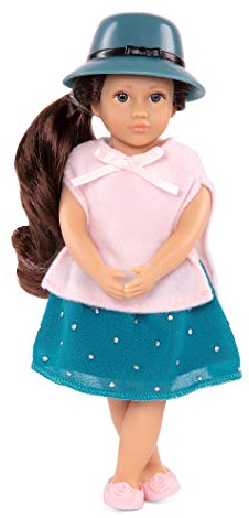 Lori 45746 Puppe Valentina - 15 cm groß, Lange Haare, Stehpuppe beweglich, weicher Körper - für Kinder ab 3 Jahren