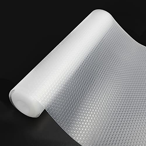Qhui 45x400cm Tappetino per Cassetti Antiscivolo Trasparente, rivestimento cassetti, Non-adesivo EVA Plastica Rotolo Carta per Proteggere Armadietti Cassetti Tavoloe Frigorifero Ripiani