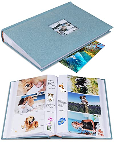 Fotoalbum Einsteckalbum 10x15 402 Fotos，Leinen Fotoalbum zum Einstecken 10x15, Die Memo-Einsteckalben Perfekt für Baby-, Hochzeits- & Familienfotos (67 Blatt/134 Seiten)